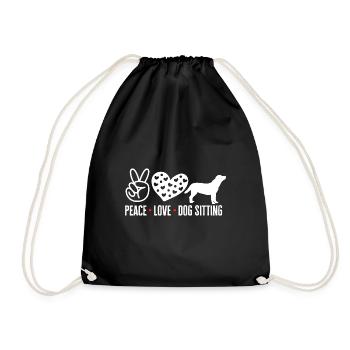 Pet Sitting Cat Dog Pet Sitter - Drawstring Bag - black - Front