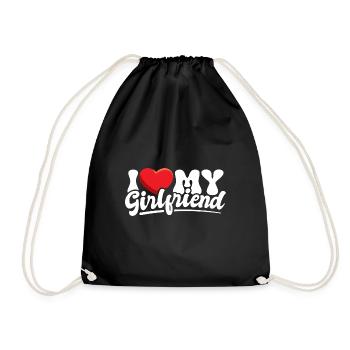 I love my Girlfriend - Turnbeutel - Schwarz - Vorne