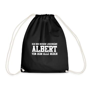 Albert Name Design - Turnbeutel - Schwarz - Vorne