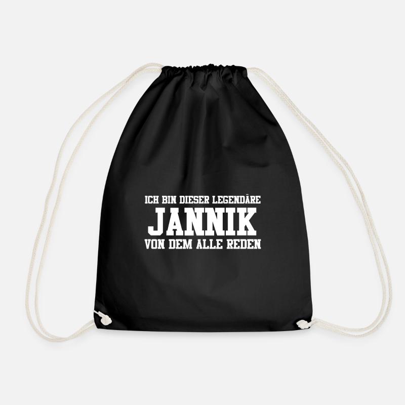 Jannik Name Design - Turnbeutel - Schwarz