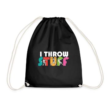 I Throw Stuff Discus Thrower Shot Put Track & - Drawstring Bag - black - Front