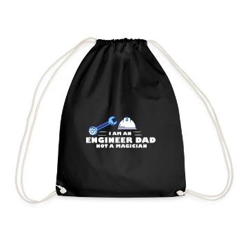 I am an engineer father not a magician Math - Drawstring Bag - black - Front