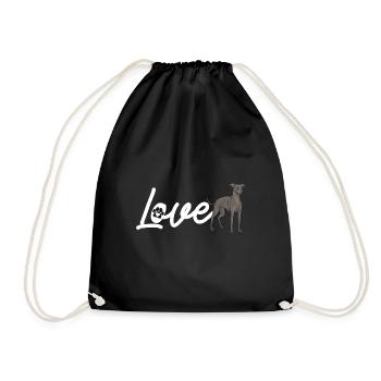 Lévrier italien Greyhound Chiens - Sac de sport léger - noir - Devant