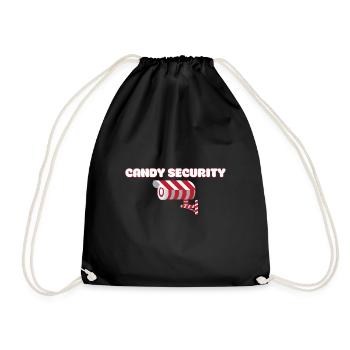 Candy Security Kids Parents Matching Birthday - Drawstring Bag - black - Front