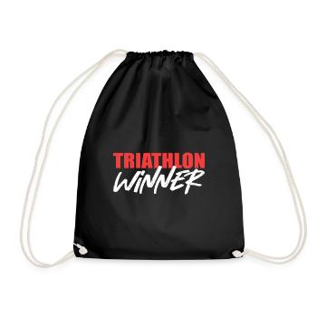 Triathlon Winner Champion Gift - Drawstring Bag - black - Front