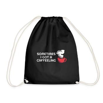 Funny Coffee Sayings Caffeine Barista Jokes - Drawstring Bag - black - Front