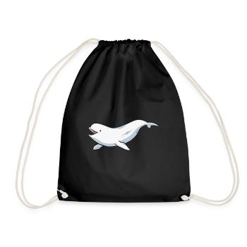 Baleine blanche Béluga - Sac de sport léger - noir - Devant