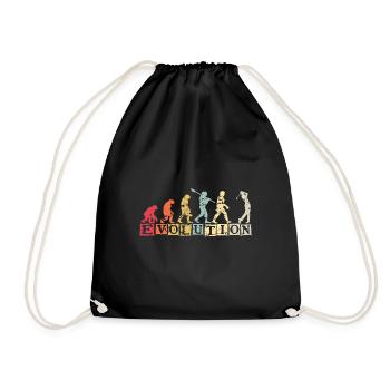Golf Sports Evolution Of Man Vintage Golfing - Turnbeutel - Schwarz - Vorne