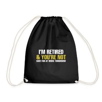 Funny Pensioner Jokes Retirement Gag Senior Alt Humo - Drawstring Bag - black - Front