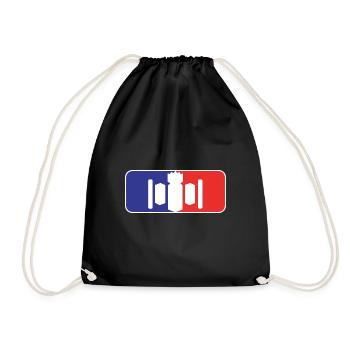 Kubb league kubb yard game player - Drawstring Bag - black - Front