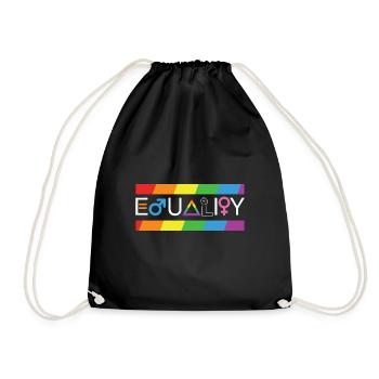 LBGT Flag Gay Pride Human Vintage Rainbow - Drawstring Bag - black - Front