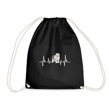 Old English Sheepdog Sheepie Bobtail - Drawstring Bag - black - Front