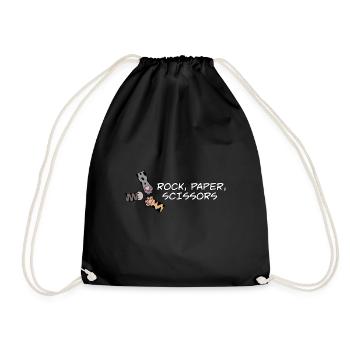Cute Kawaii Cat Paw Rock Paper Scissor Kitty Cat - Turnbeutel - Schwarz - Vorne