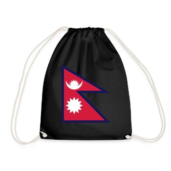 nepal flag - Turnbeutel - Schwarz - Vorne