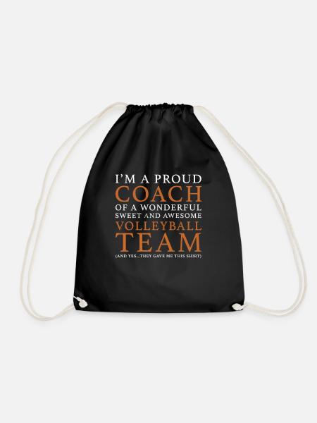 Volleyball-Trainer-Geschenk - Turnbeutel - Schwarz