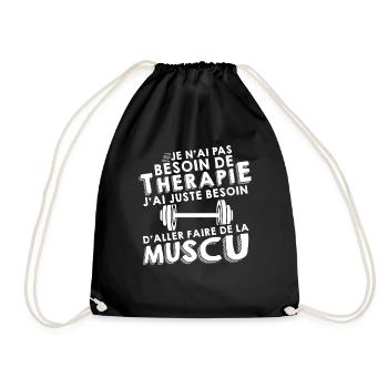 Thérapie - Faire De la muscu - Sac de sport léger - noir - Devant