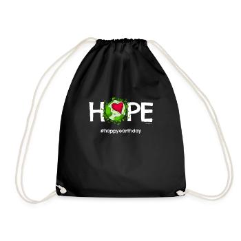 Beautiful Earth TShirt featuring "Happy Earth Day" - Drawstring Bag - black - Front