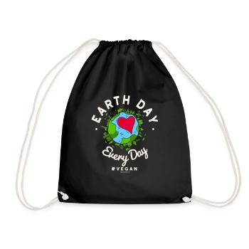 Earth Day Every Day Tshirt #vegan (Compassion) - Turnbeutel - Schwarz - Vorne