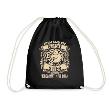 Taurus - zodiac sign is perfect - DE - Drawstring Bag - black - Front