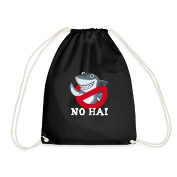 no hai Comic niedlich Fisch verbot Schild wild dem - Turnbeutel - Schwarz - Vorne
