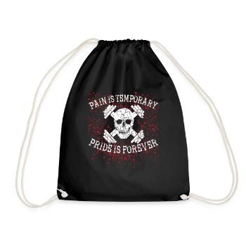 Pain temporary FITNESS shred bodybuilding - Drawstring Bag - black - Front