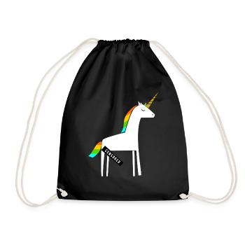 Dirty Unicorn / Lustig / Provokativ - Turnbeutel - Schwarz - Vorne