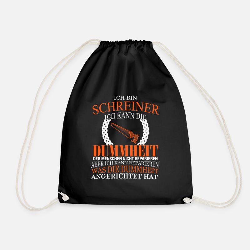 I am a carpenter - Drawstring Bag - black