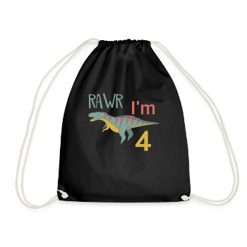 Pour 4 anniversaire pour les gars filles Ceratosaurus - Sac de sport léger - noir - Devant