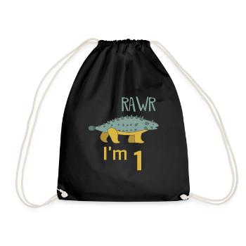 Pour un anniversaire pour les gars filles Ankylosaure - Sac de sport léger - noir - Devant