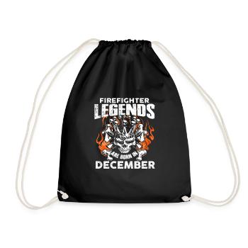 Pompier de décembre - anniversaire - - légende - - Sac de sport léger - noir - Devant