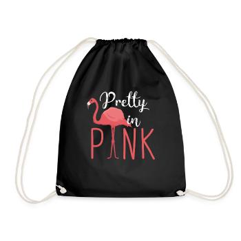 Flamingo - Pretty in Pink - Turnbeutel - Schwarz - Vorne
