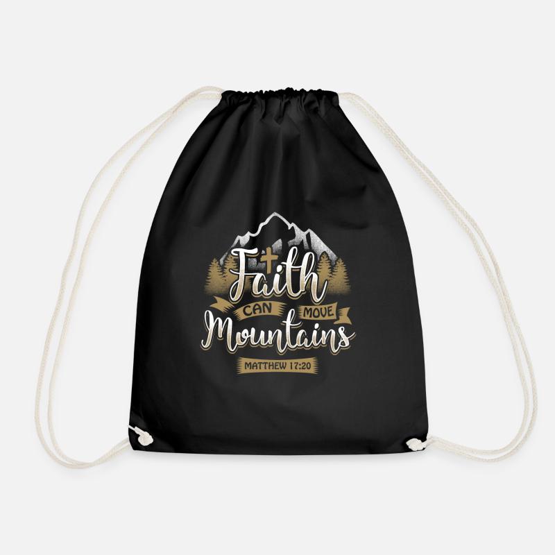 Faith can move mountains - EN - Drawstring Bag - black