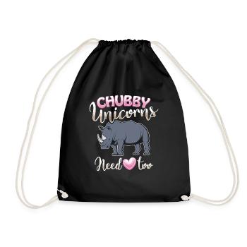 Chubby Unicorns Need Love too - EN - Turnbeutel - Schwarz - Vorne