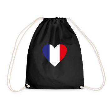 Frankreich - Turnbeutel - Schwarz - Vorne