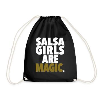 SALSA GIRLS ARE MAGIC - Salsa Dance Fashion - Drawstring Bag - black - Front