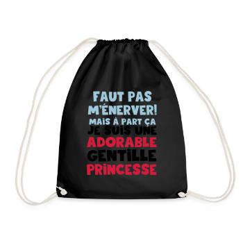 une adorable gentille princesse - Sac de sport léger - noir - Devant