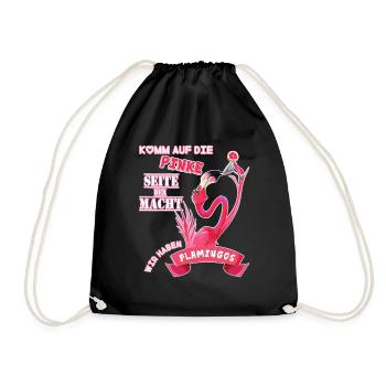 Flamingo - Turnbeutel - Schwarz - Vorne