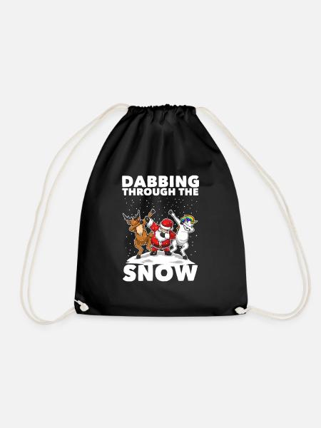 Dabbing Santa Dabbing Einhorn Weihnachten Geschenk - Turnbeutel - Schwarz