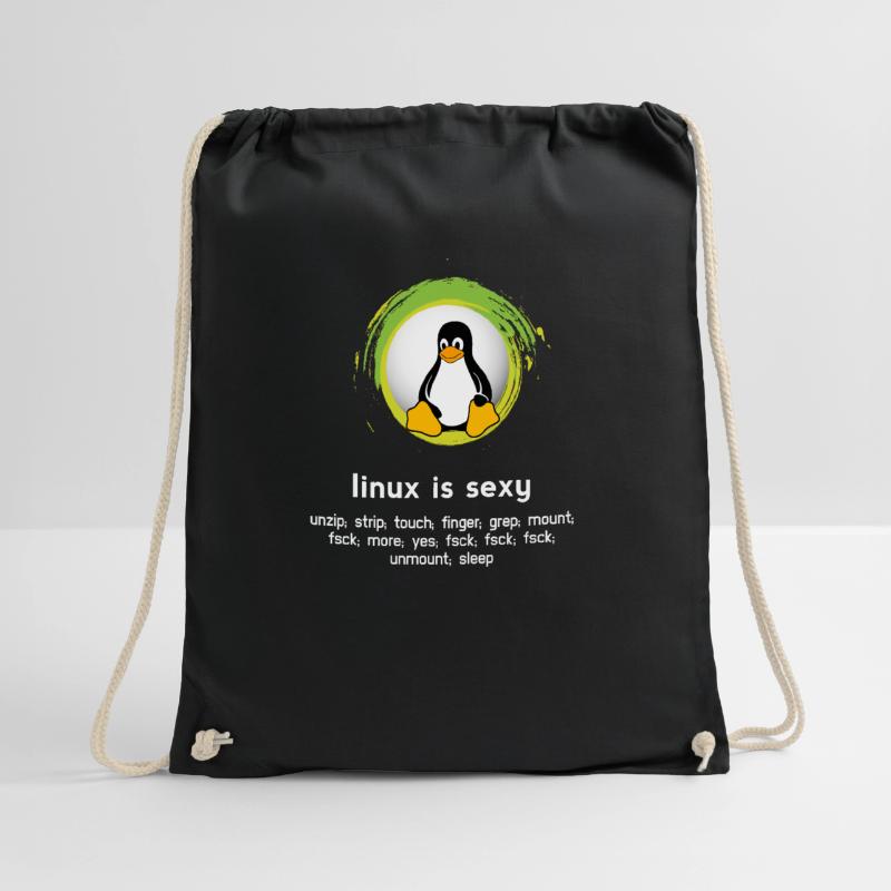 Computer System Pinguin Nerd pc inside code admin Turnbeutel