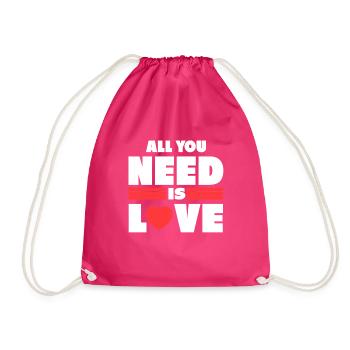 All i need gift valentine love - Drawstring Bag - fuchsia - Front