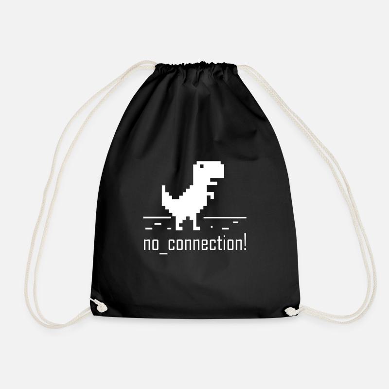 Keine Verbindung Computer Error Nerd Dinosaurier - Turnbeutel - Schwarz