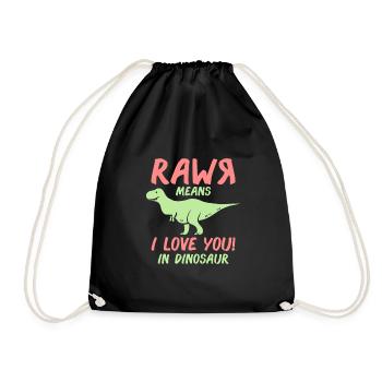 Rawr signifie que je t'aime cadeau de dinosaure Dino - Sac de sport léger - noir - Devant