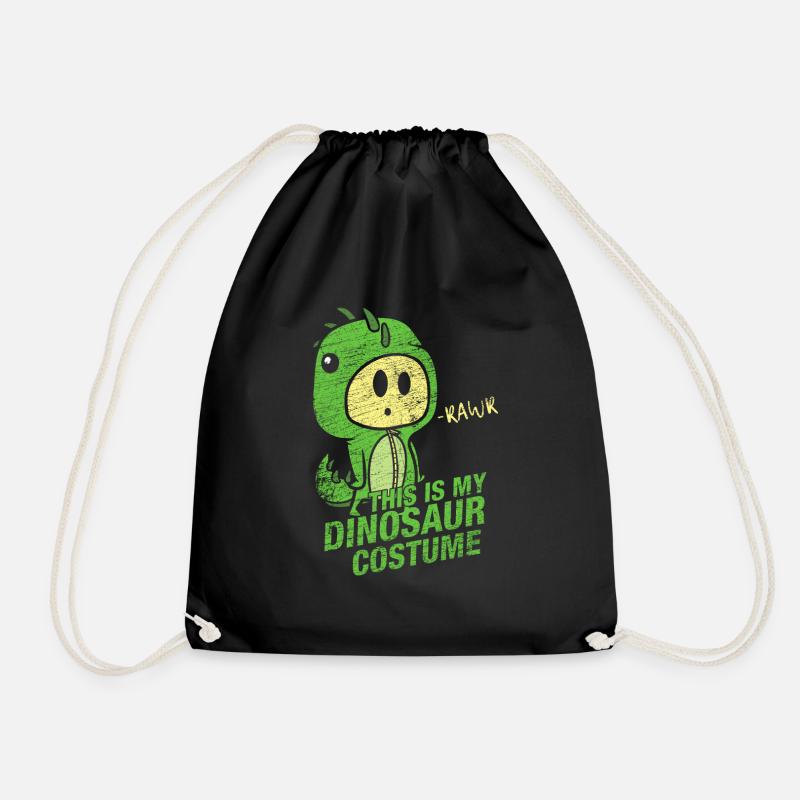 Das ist mein Dinosaurier Kostüm Geschenk Karneval - Turnbeutel - Schwarz