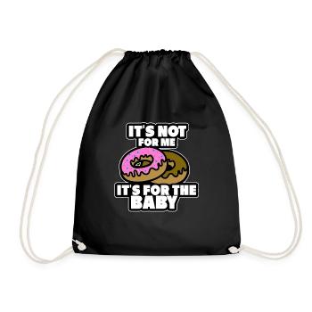 eat pregnant belly donuts delicious mother hunger - Drawstring Bag - black - Front