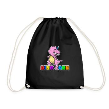 Dinosaures licornes cadeau mignon rétro coloré animal - Sac de sport léger - noir - Devant