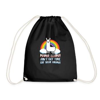 Mama Llama est pas le temps pour votre drame T-shirt - Sac de sport léger - noir - Devant