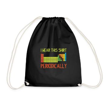 Periodic table nerd math chemistry physics gift - Drawstring Bag - black - Front