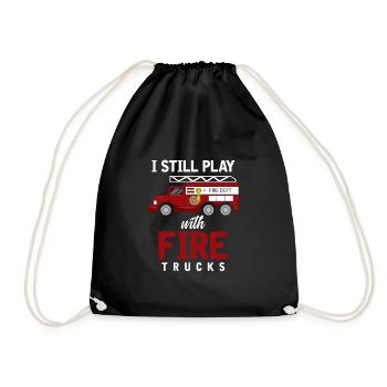 Pompier pompier rouge vintage voiture héros - Sac de sport léger - noir - Devant