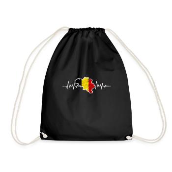 Belgium flag - Drawstring Bag - black - Front