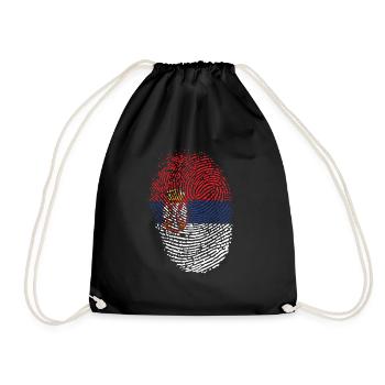 Serbia - Drawstring Bag - black - Front